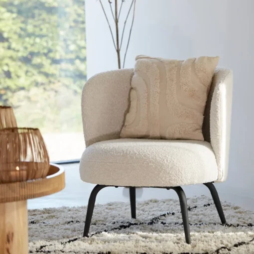 Light and Living stoel Dieyda créme met zwarte poot
