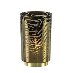 Light and living tafellamp grijs goud op batterijen Zebra