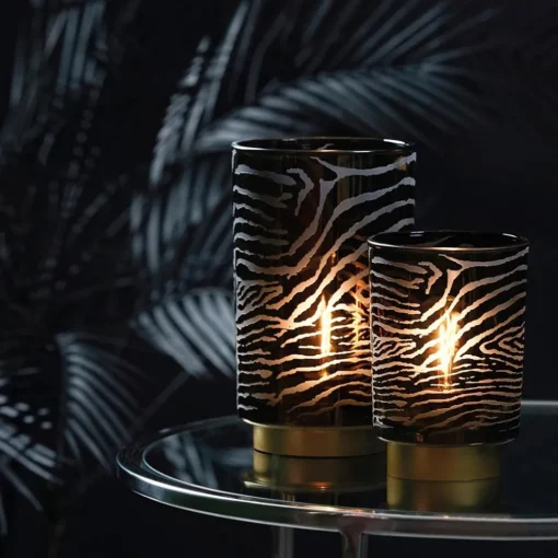 Light and living tafellamp grijs goud op batterijen Zebra