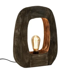 Light and Living tafellamp Kelafo hout chocolade bruin