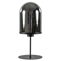 Light and Living tafellamp Maverick zwart met smoke glas