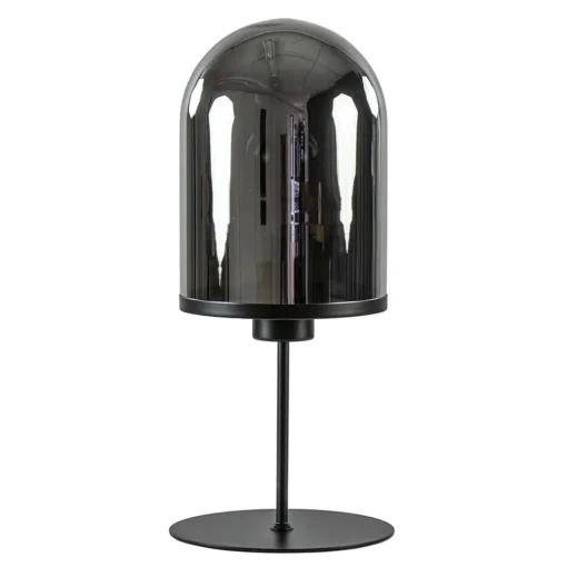 Light and Living tafellamp Maverick zwart met smoke glas