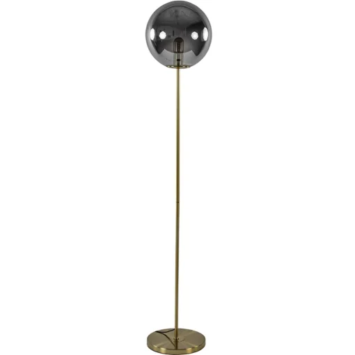 Light and Living vloerlamp Medina goud met smoke glas