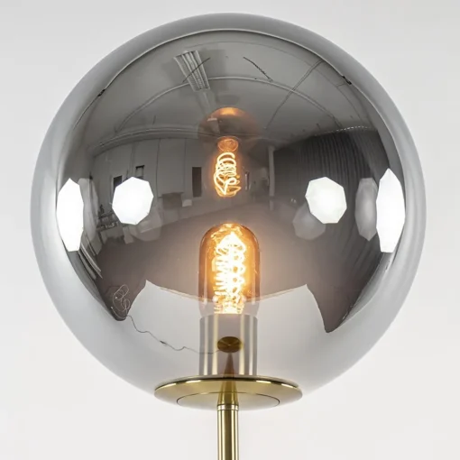 Light and Living vloerlamp Medina goud met smoke glas