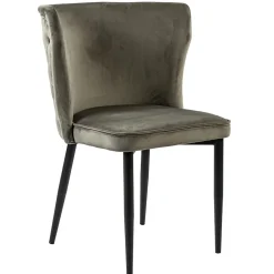 Luxe eetkamerstoel taupe met zwarte poot