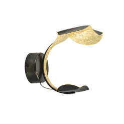 Luxe LED wandlamp zwart met goldleaf