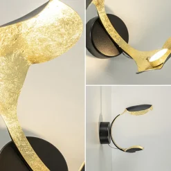 Luxe LED wandlamp zwart met goldleaf