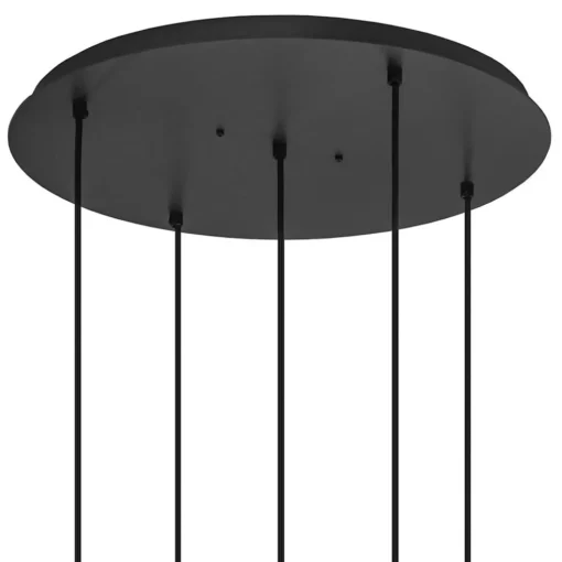 Luxe 5-lichts hanglamp mat zwart E27+GU10 rond