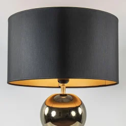 Luxe tafellamp goud inclusief kap zwart/goud