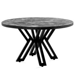 Mango houten bijzettafel zwart Ø60 cm