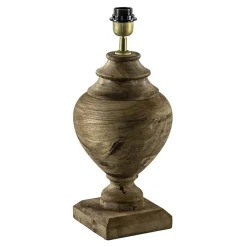 Massief houten lampvoet Milazzo met bronzen fitting