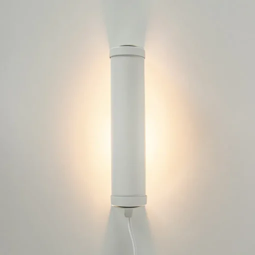 Mat witte wandlamp met snoer