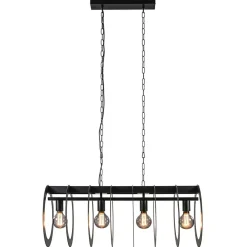Mat zwart metalen hanglamp Rings