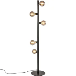 Mat zwart metalen vloerlamp met E27 fittingen