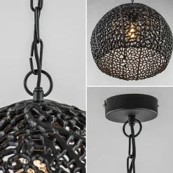 Mat zwarte hanglamp Sinula Light and Living