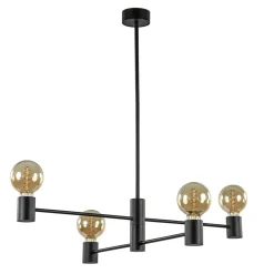 Mat zwarte 4-lichts hanglamp