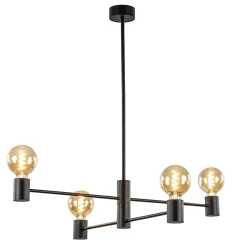 Mat zwarte 4-lichts hanglamp