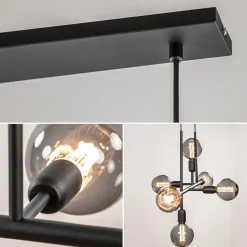 Mat zwarte 6-lichts hanglamp exclusief lichtbronnen