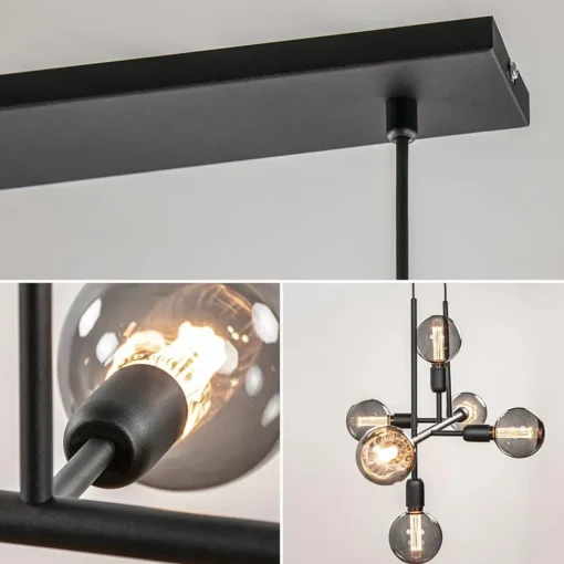 Mat zwarte 6-lichts hanglamp exclusief lichtbronnen