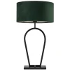Mat zwarte tafellamp met kap velours groen