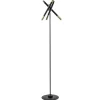 Mat zwarte vloerlamp G9 met gouden accenten