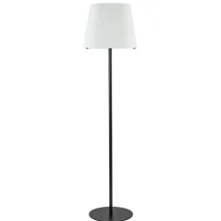 Mat zwarte vloerlamp met opaal glazen kap