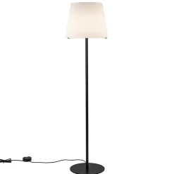 Mat zwarte vloerlamp met opaal glazen kap
