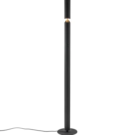 Mat zwarte vloerlamp up+down