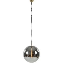 Medina hanglamp bol XL smoke glas met brons