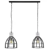 Metalen eettafel hanglamp 2-lichts kooi