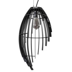 Metalen hanglamp mat zwart metaal