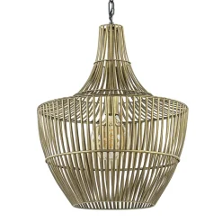 Metalen hanglamp Stella antiek brons met zwart