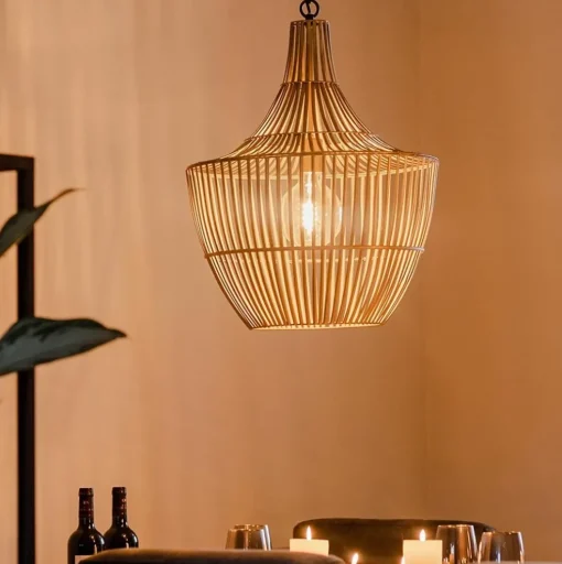 Metalen hanglamp Stella antiek brons met zwart