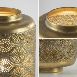 Metalen tafellamp lantaarn goud Oriental