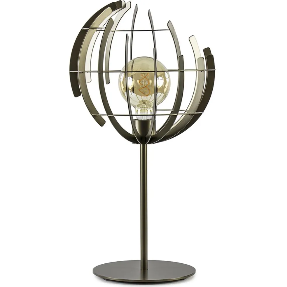 Metalen tafellamp Terra met oud messing afwerking