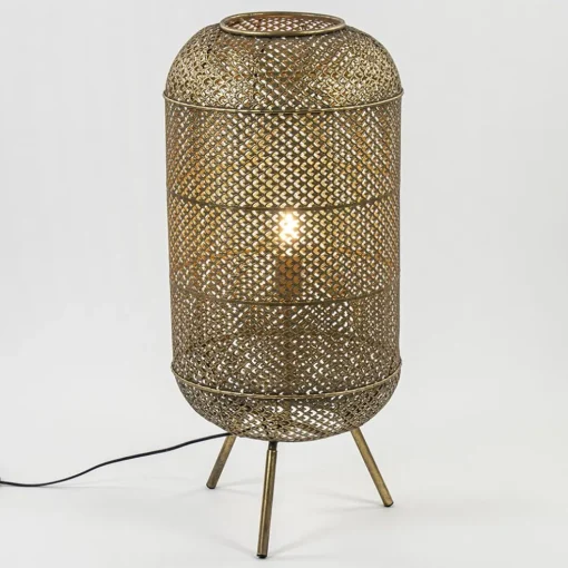 Metalen vloerlamp Oosterse lantaarn goud
