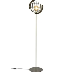 Metalen vloerlamp Terra oud messing