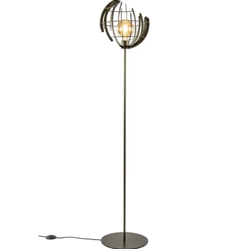 Metalen vloerlamp Terra oud messing