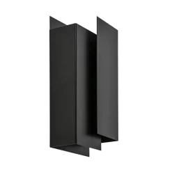 Metalen wandlamp zwart met overlap