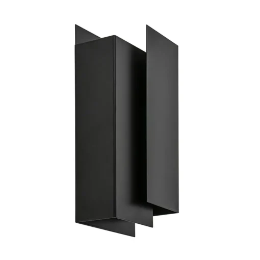 Metalen wandlamp zwart met overlap