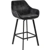 Moderne barkruk met draaibare zitting velvet antraciet