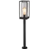 Moderne buitenlamp lantaarn op paal zwart met helder glas