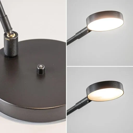 Moderne bureaulamp zwart staal met dimbaar LED
