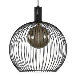 Moderne draad hanglamp mat zwart 50 cm