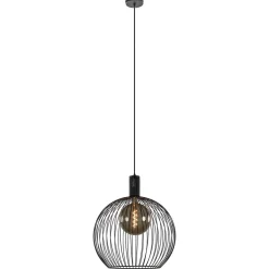 Moderne draad hanglamp mat zwart 50 cm