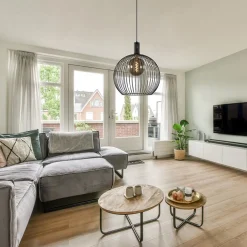 Moderne draad hanglamp mat zwart 50 cm