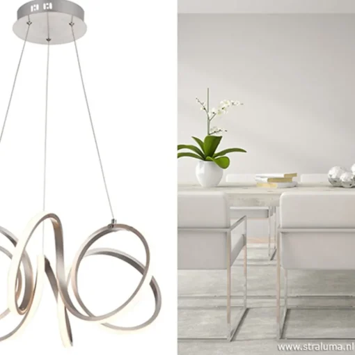 Moderne hanglamp krul staal incl LED