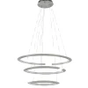 Moderne hanglamp rond met LED ringen nikkel