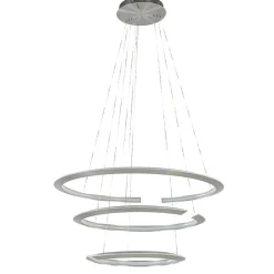 Moderne hanglamp rond met LED ringen nikkel