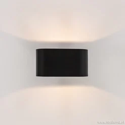 Moderne kleine wandlamp ovaal zwart